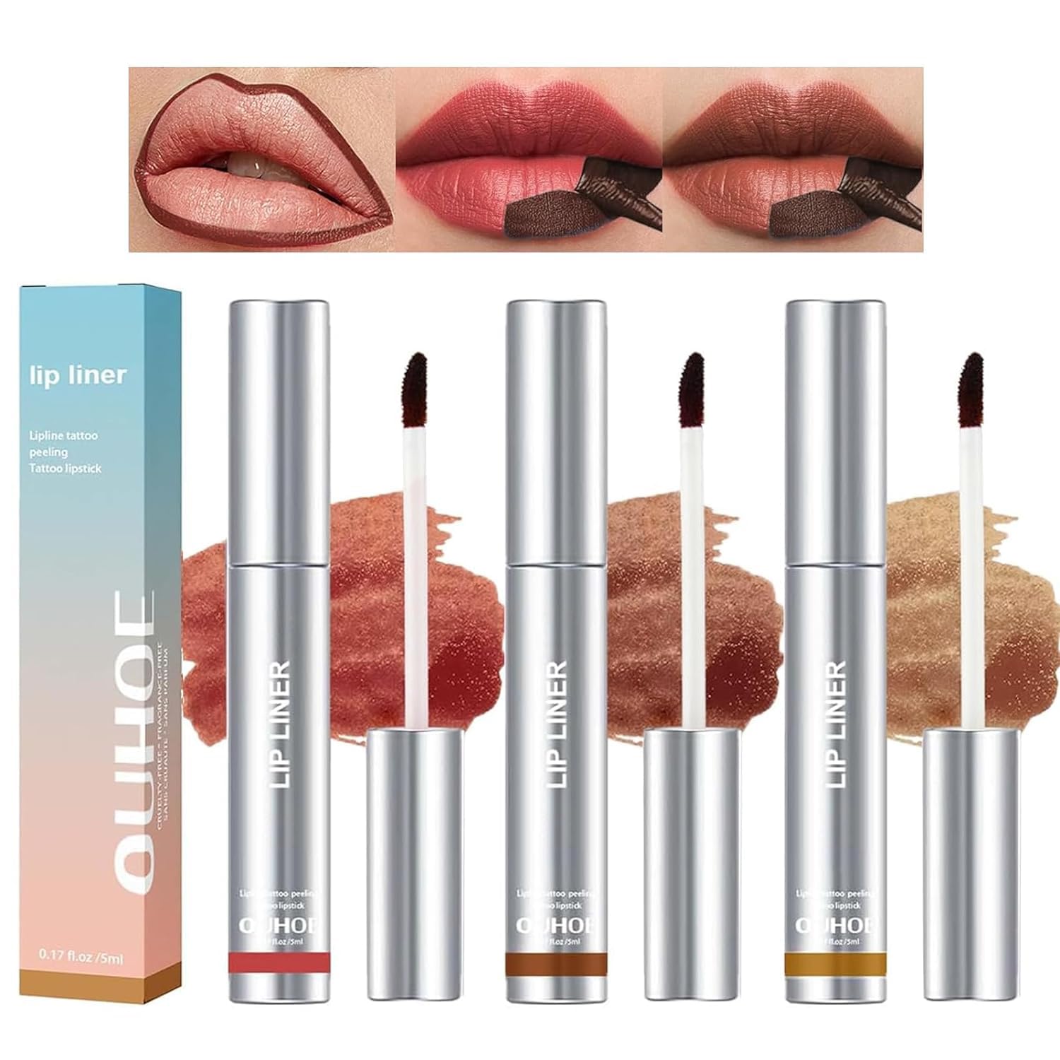 3PCS Peel Off Lip Stain Tattoo, Peel Off Lip Liner Tattoo, Long Lasting Lip Stain Peel Off, Infused with Hyaluronic Acid & Vitamin E, Lip Makeup Gift for Women 3PCS Peel Off Lip Stain Tattoo, Peel Off Lip Liner Tattoo, Long Lasting Lip Stain Peel Off, Infused with Hyaluronic Acid & Vitamin E, Lip Makeup Gift for Women