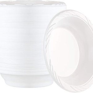 PLASTICPRO 200 Count Disposable 18 ounce White Plastic Soup Bowls