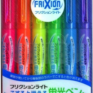 Pilot Frixion Light Fluorescent Ink Erasable Highlighter Pen (Pink / Orange / Yellow / Green / Blue / Violet) (Japan Import)
