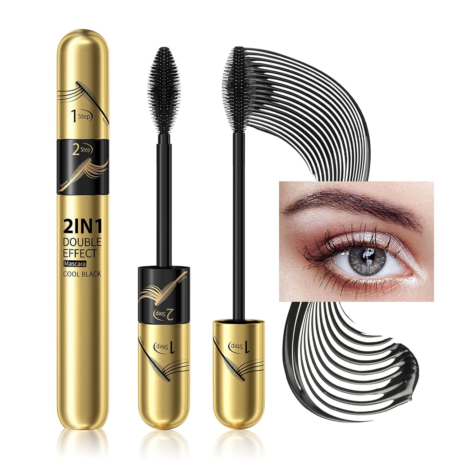 Tubing Mascara Instant Extensions – Black 2-1 Mascara Curling Eyelashes and No Clumping, Waterproof Mascara for Volumizing and Lengthening, Create Natural Eye Makeup (0.28 fl. oz) Tubing Mascara Instant Extensions – Black 2-1 Mascara Curling Eyelashes and No Clumping, Waterproof Mascara for Volumizing and Lengthening, Create Natural Eye Makeup (0.28 fl. oz)