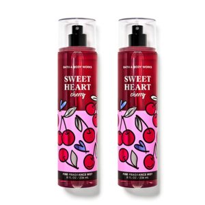 BBW – Bath and Body – SweetHeart Cherry Fine Fragrance Mist 8 oz (Pack of 2)