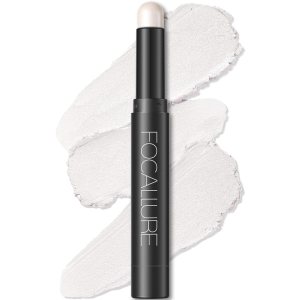 FOCALLURE Shimmer and Matte Cream Eyeshadow Stick,Smooth Brilliant Eye Brightener Pencil for Women,Long Lasting Waterproof Eye Shadow and Liners Makeup,FROST