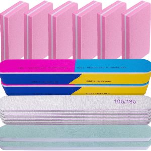Nail File and Buffer Set (16 Pack), Nail File Kit Professional Nail Files & Buffers Manicure Supplies Filer Buffer for Natural Nails, 100/180 Grit 7 Way Nail Filing Polishing Buffer for Nail Care