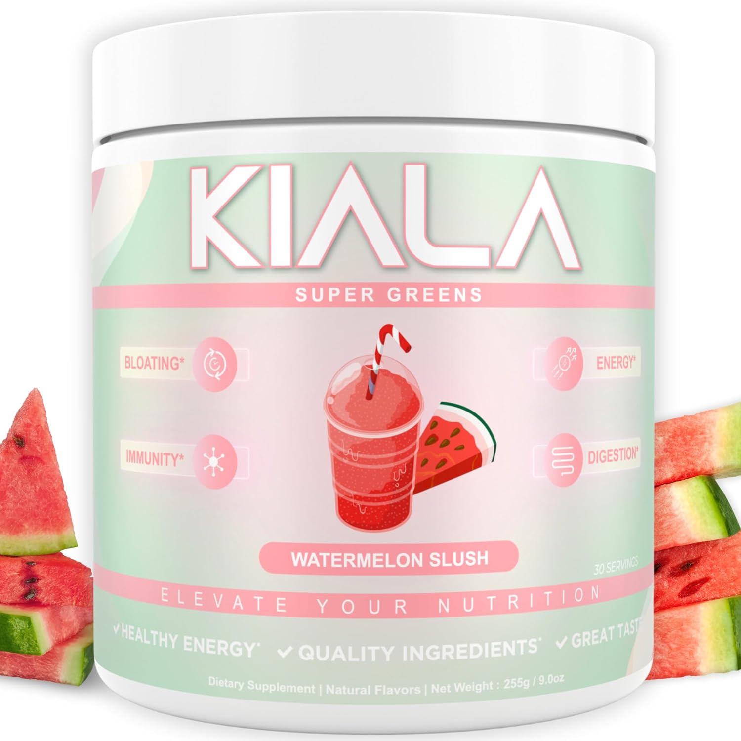 Kiala Nutrition Super Greens – Organic Greens Powder to Reduce Bloat, Support Gut Health, Boost Immunity, Healthy Digestion for Women – Antioxidant Support – Spirulina – Chlorella – Watermelon Slush Kiala Nutrition Super Greens – Organic Greens Powder to Reduce Bloat, Support Gut Health, Boost Immunity, Healthy Digestion for Women – Antioxidant Support – Spirulina – Chlorella – Watermelon Slush
