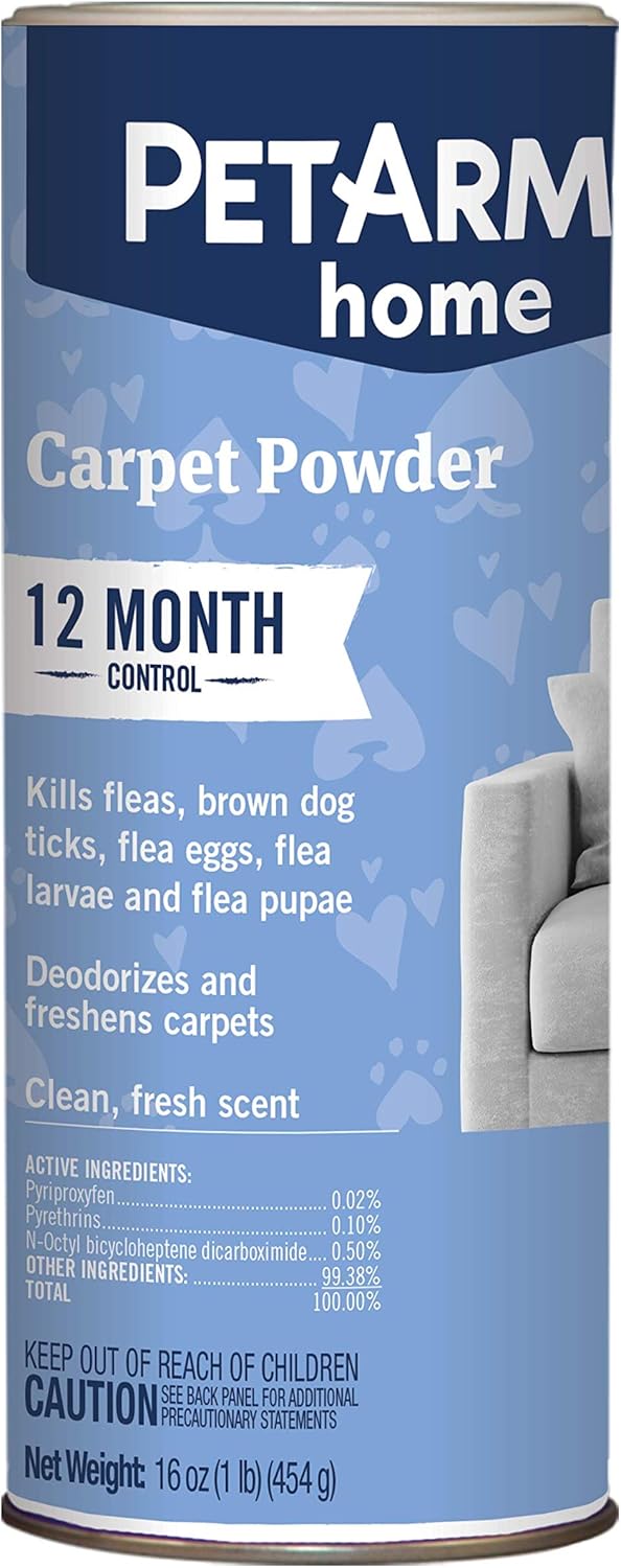 PETARMOR Home Carpet Powder for Fleas and Ticks, Protect Your Home From Fleas and Deodorizes Carpets, 16 Ounce PETARMOR Home Carpet Powder for Fleas and Ticks, Protect Your Home From Fleas and Deodorizes Carpets, 16 Ounce