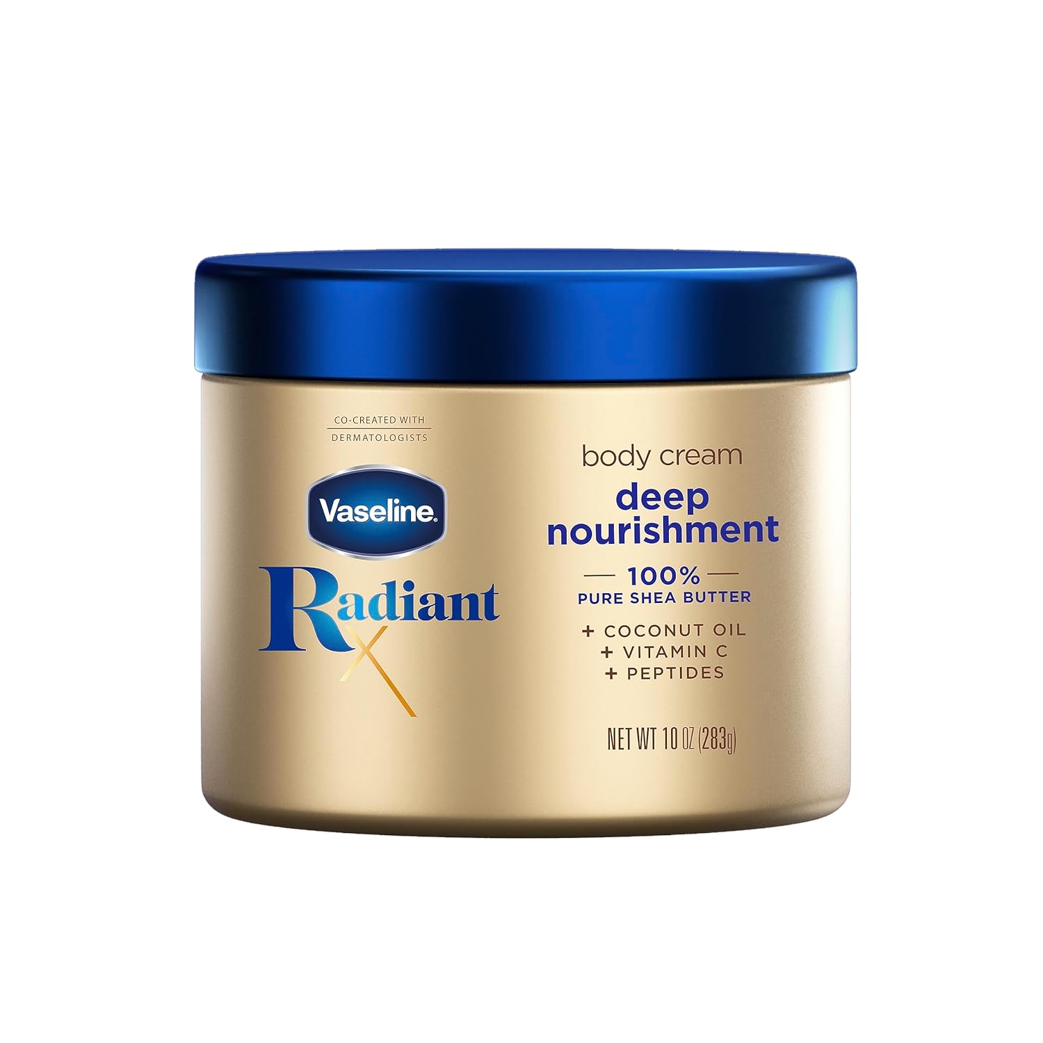 Vaseline Radiant X Deep Nourishment Body Cream 100% Pure Shea Butter, Coconut Oil, Vitamin C, & Peptides 10 oz Vaseline Radiant X Deep Nourishment Body Cream 100% Pure Shea Butter, Coconut Oil, Vitamin C, & Peptides 10 oz
