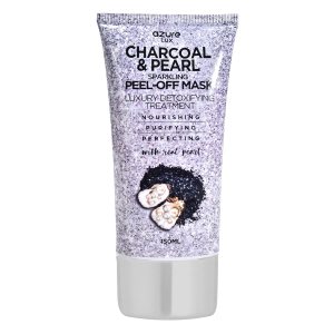 AZURE Charcoal & Pearl Luxury Anti Aging Peel Off Face Mask- Moisturizing & Purifying – Removes Blackheads, Dirt & Oils – With Hyaluronic Acid & Collagen – Skin Care Made in Korea – 150mL