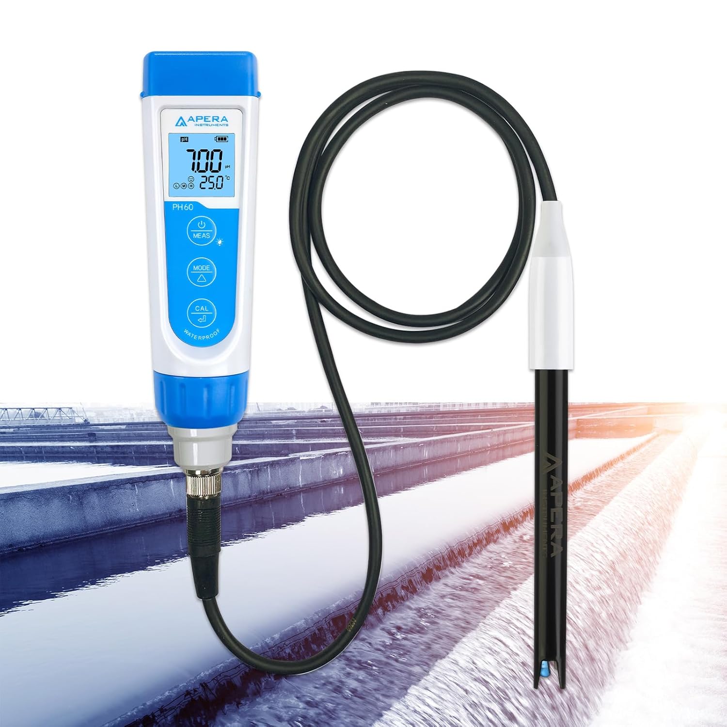 Apera Instruments PH60-WW Handheld pH Meter Tester Kit with LabSen 335 ATC pH Electrode for Lab-Grade pH Measurement in Wastewater, Suspensions, and Emulsions Apera Instruments PH60-WW Handheld pH Meter Tester Kit with LabSen 335 ATC pH Electrode for Lab-Grade pH Measurement in Wastewater, Suspensions, and Emulsions