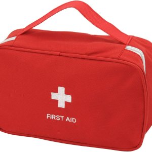 Portable Empty First Aid Kit Bag, Travel Medicine Pouch, Small Medical Bag (Red)
