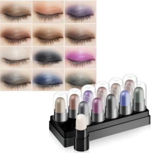 Eyeshadow Pencil 12pcs/set Eyeshadow Stick Glitter Waterproof Lasting Pearlescent Eyeshadow Pencil Highlighter Stick Pen Eyes Makeup Beauty Tools for Women Pallete Makeup Products Cosmetic Face Gift K