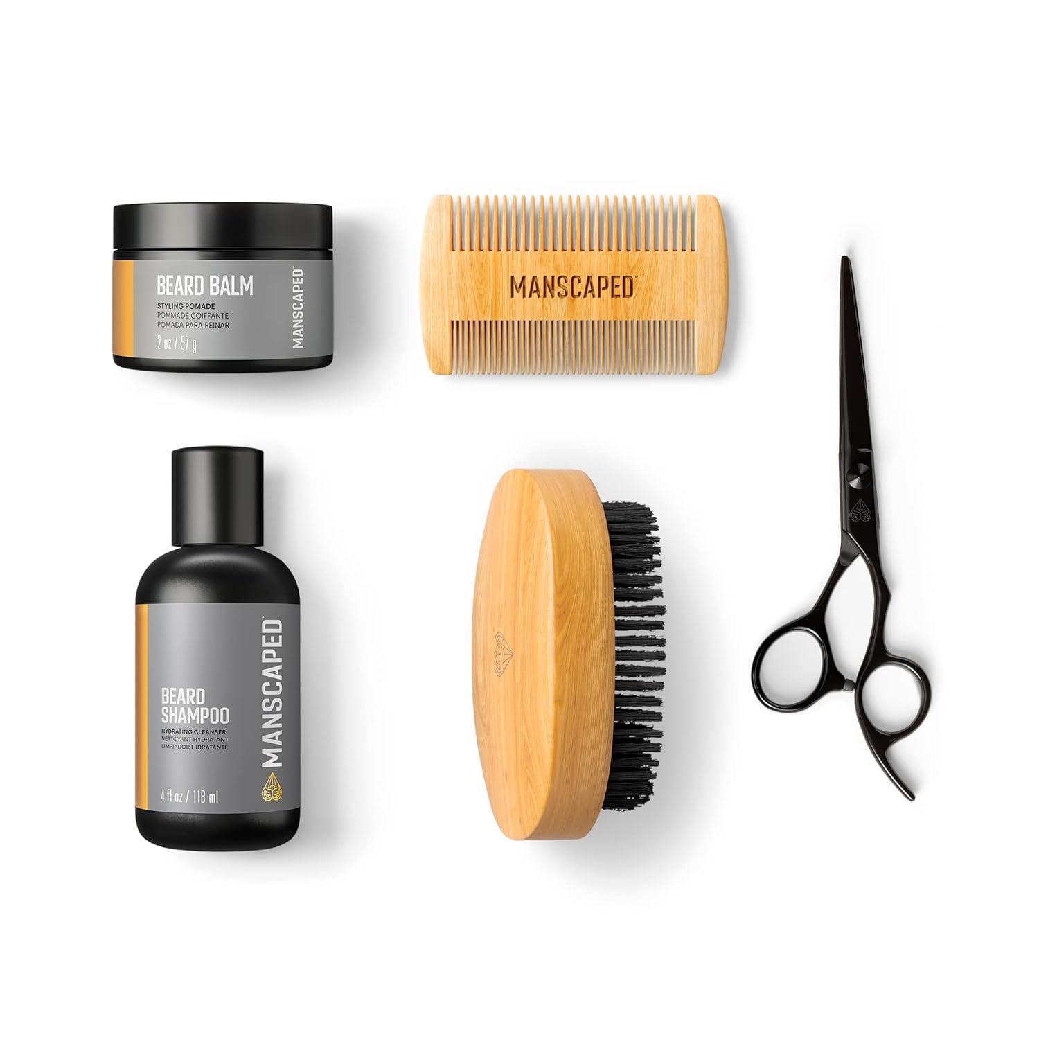 MANSCAPED® Beard Care Kit Includes UltraPremium Moisturizing Beard Shampoo & Balm, Soft Brush, Comb & Precision Scissors for Grooming & Trimming Facial Hair MANSCAPED® Beard Care Kit Includes UltraPremium Moisturizing Beard Shampoo & Balm, Soft Brush, Comb & Precision Scissors for Grooming & Trimming Facial Hair