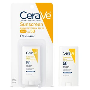 CeraVe Mineral Sunscreen Stick SPF 50 | Broad Spectrum SPF + Hyaluronic Acid + Ceramides | Titanium Dioxide & Zinc Oxide Sunscreen | 100% Mineral Face Sunscreen Stick | Fragrance Free & Oil Free