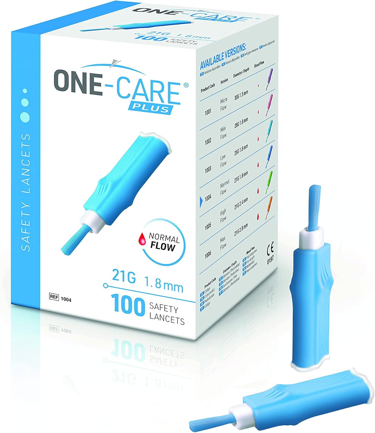 MediVena ONE-Care Plus Safety Lancets, Contact-Activated, 21G x 1.8mm, 100/bx, Sterile, Single-Use, Easy Fingerstick for Comfortable Blood Sampling MediVena ONE-Care Plus Safety Lancets, Contact-Activated, 21G x 1.8mm, 100/bx, Sterile, Single-Use, Easy Fingerstick for Comfortable Blood Sampling