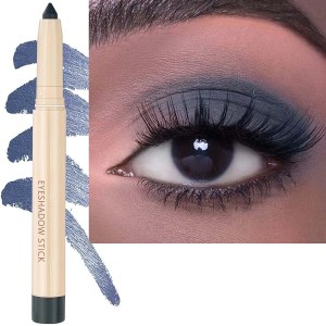 Blue Grey Eyeshadow Makeup, Waterproof Hypoallergenic Long Lasting Eye Liner, Highlighter Matte Cream Eye Shadow Stick, Glitter Primer Palette Shimmer Eyeliner Pen