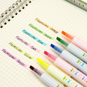 6 Pack Cute Bright Highlighters Set, Highlighters Assorted Colors, Fluorescent, Chisel Tip, Bible Highlighters And Pens No Bleed great for Organizing And Coloring word search crossword Puzzles