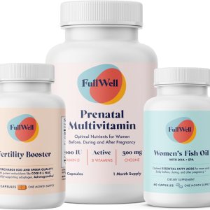 Fertility Trio | Prenatal Vitamin + DHA & Fertility Booster | Choline, Folate, Omega 3, Ashwagandha, 26+ Vital Nutrients | Dietitian-formulated, non-GMO, 3rd Party Tested, 30 Servings