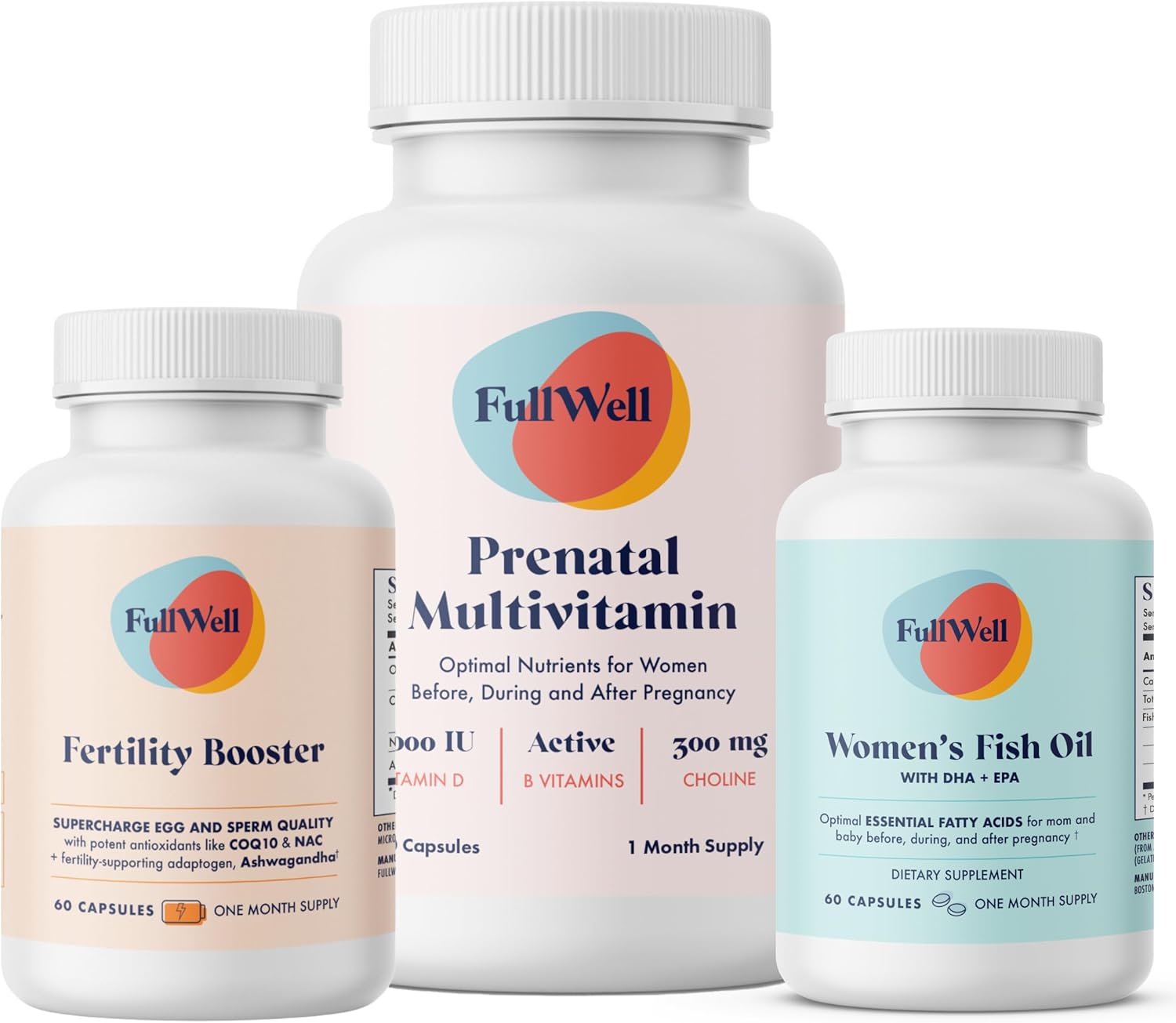Fertility Trio | Prenatal Vitamin + DHA & Fertility Booster | Choline, Folate, Omega 3, Ashwagandha, 26+ Vital Nutrients | Dietitian-formulated, non-GMO, 3rd Party Tested, 30 Servings Fertility Trio | Prenatal Vitamin + DHA & Fertility Booster | Choline, Folate, Omega 3, Ashwagandha, 26+ Vital Nutrients | Dietitian-formulated, non-GMO, 3rd Party Tested, 30 Servings