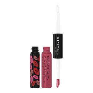 Rimmel London Provocalips 16hr Kiss-Proof Lip Color – Two-Step Liquid Lipstick to Lock in Color and Shine – 005 Just Teasing, .14 fl.oz.