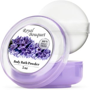 Body Bath Powder for Women, 100% Talc-Free, Elegant Royal Bouquet Dusting Powder with Powder Puff, Extra Large (5oz)