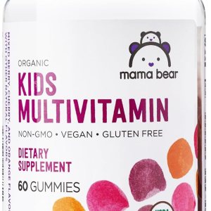Amazon Brand – Mama Bear Organic Kids Multivitamin, 60 Gummies, 1 Month Supply (Packaging May Vary), Berry, Cherry & Orange