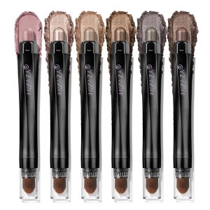 Neutral Eyeshadow Stick Makeup Set, Metallic Shimmer Matte Cream Eye Shadow Eyeliner Brightener Pencil Crayon – Classic 6PCS A016