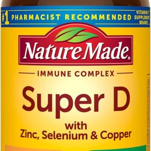 Nature Made Super Vitamin D Immune Complex, Vitamin D3, Selenium, Copper and Zinc Supplements for Immune Support, 70 Tablets, 70 Day Supply