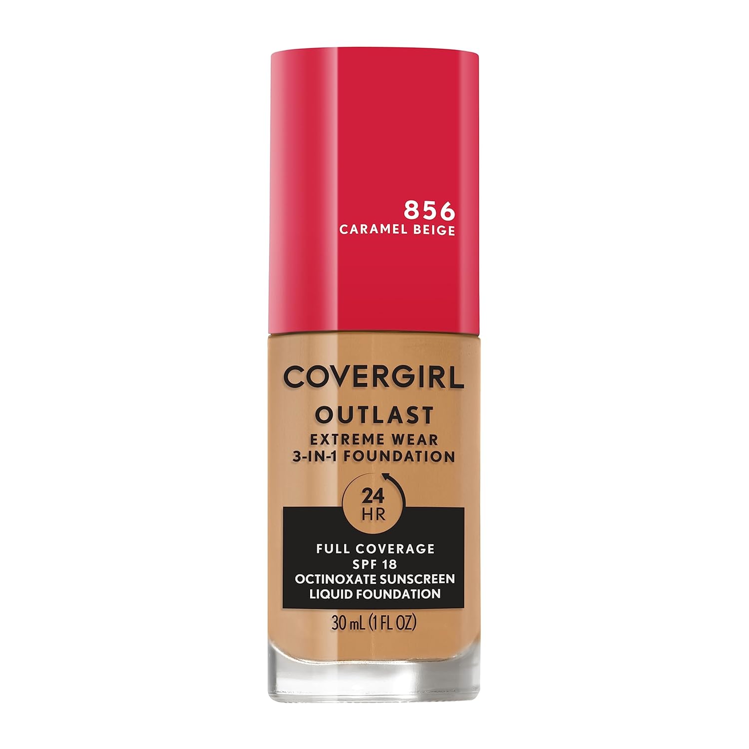 Covergirl Outlast Extreme Wear 3-in-1 Full Coverage Liquid Foundation, SPF 18 Sunscreen, Caramel Beige, 1 Fl. Oz. Covergirl Outlast Extreme Wear 3-in-1 Full Coverage Liquid Foundation, SPF 18 Sunscreen, Caramel Beige, 1 Fl. Oz.