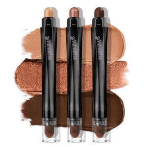 Classic 3PCS Neutral Eyeshadow Stick Makeup Set, Metallic Shimmer Matte Cream Eye Shadow Eyeliner Brightener Pencil Crayon – J2