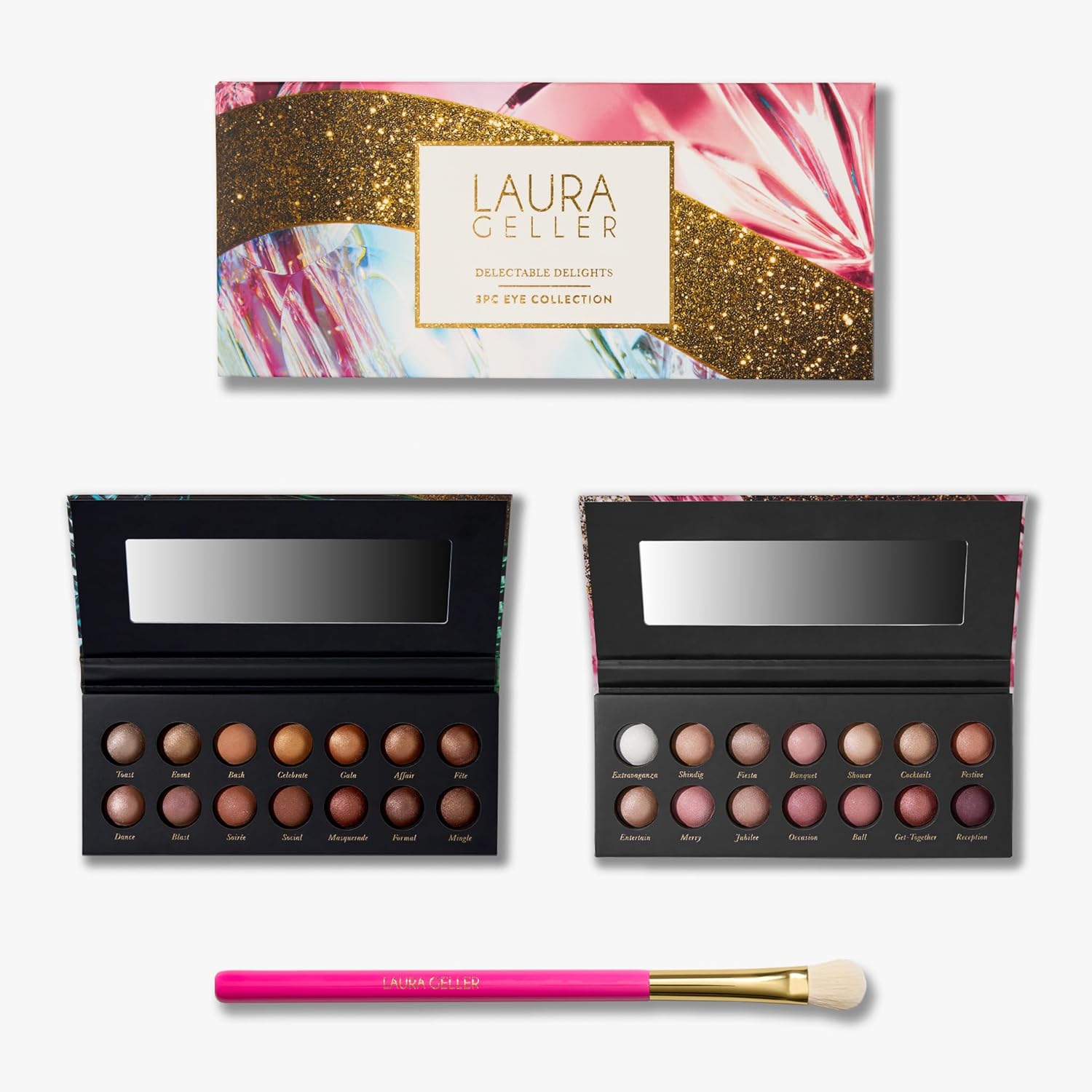LAURA GELLER Delectable Delights Complete Eye Makeup Collection | Includes Two Eyeshadow Palettes with Matte + Shimmer Finishes & Professional Vegan Eye Makeup Brush LAURA GELLER Delectable Delights Complete Eye Makeup Collection | Includes Two Eyeshadow Palettes with Matte + Shimmer Finishes & Professional Vegan Eye Makeup Brush