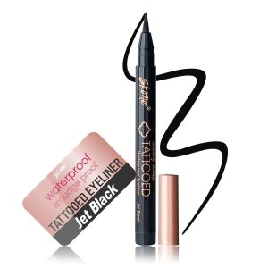 Skone Waterproof Liquid Eyeliner – Jet Black, Felt Tip Applicator, Pigmented, Long Lasting, Smudge Proof, 0.07oz