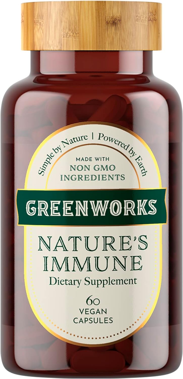 Greenworks Nature’s Immune – Advanced Daily Immune Support with Elderberry, Echinacea, Ginger, Turmeric, Oregano, Turkey Tail, Reishi & Maitake – Organic, Vegan, Non-GMO (30 Servings) Greenworks Nature’s Immune – Advanced Daily Immune Support with Elderberry, Echinacea, Ginger, Turmeric, Oregano, Turkey Tail, Reishi & Maitake – Organic, Vegan, Non-GMO (30 Servings)