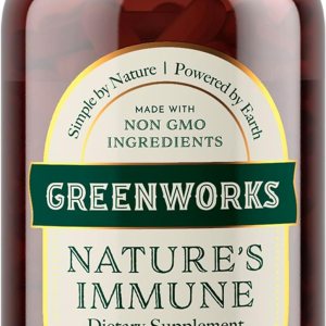 Greenworks Nature’s Immune – Advanced Daily Immune Support with Elderberry, Echinacea, Ginger, Turmeric, Oregano, Turkey Tail, Reishi & Maitake – Organic, Vegan, Non-GMO (30 Servings)