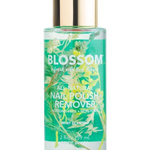 Blossom All Natural, Scented, Organic Plant-Based, Vegan, Cruelty Free, Acetone Free Nail Polish Remover, Infused with Real Flowers, Made in USA, 2 fl. oz., Mint