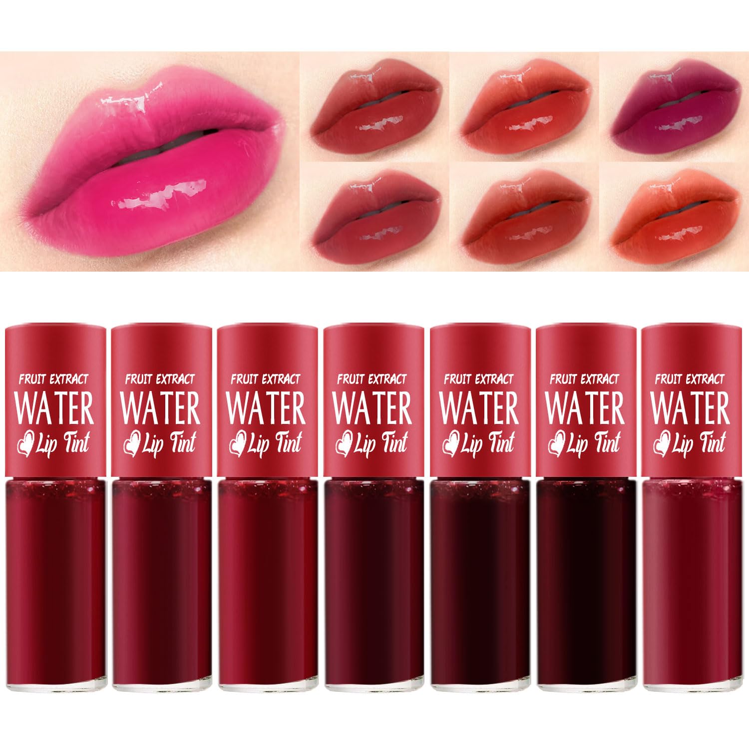 7 Colors Lip Tint Stain Set, Plumping Mini Liquid Lipstick, Korean Lip Gloss Moisturizing Natural, Multi-Use Lip and Cheek Tint, Long lasting Non-Stick Cup Waterproof,High Pigment, Vivid Color (SET A) 7 Colors Lip Tint Stain Set, Plumping Mini Liquid Lipstick, Korean Lip Gloss Moisturizing Natural, Multi-Use Lip and Cheek Tint, Long lasting Non-Stick Cup Waterproof,High Pigment, Vivid Color (SET A)