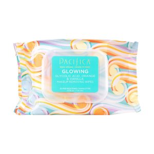 Pacifica Beauty, Glowing Makeup Remover Wipes, Glycolic Acid, Coconut Water, Aloe Infused, Facial Wipes, Organic Makeup Remover Wipes, Vegan & Cruelty Free