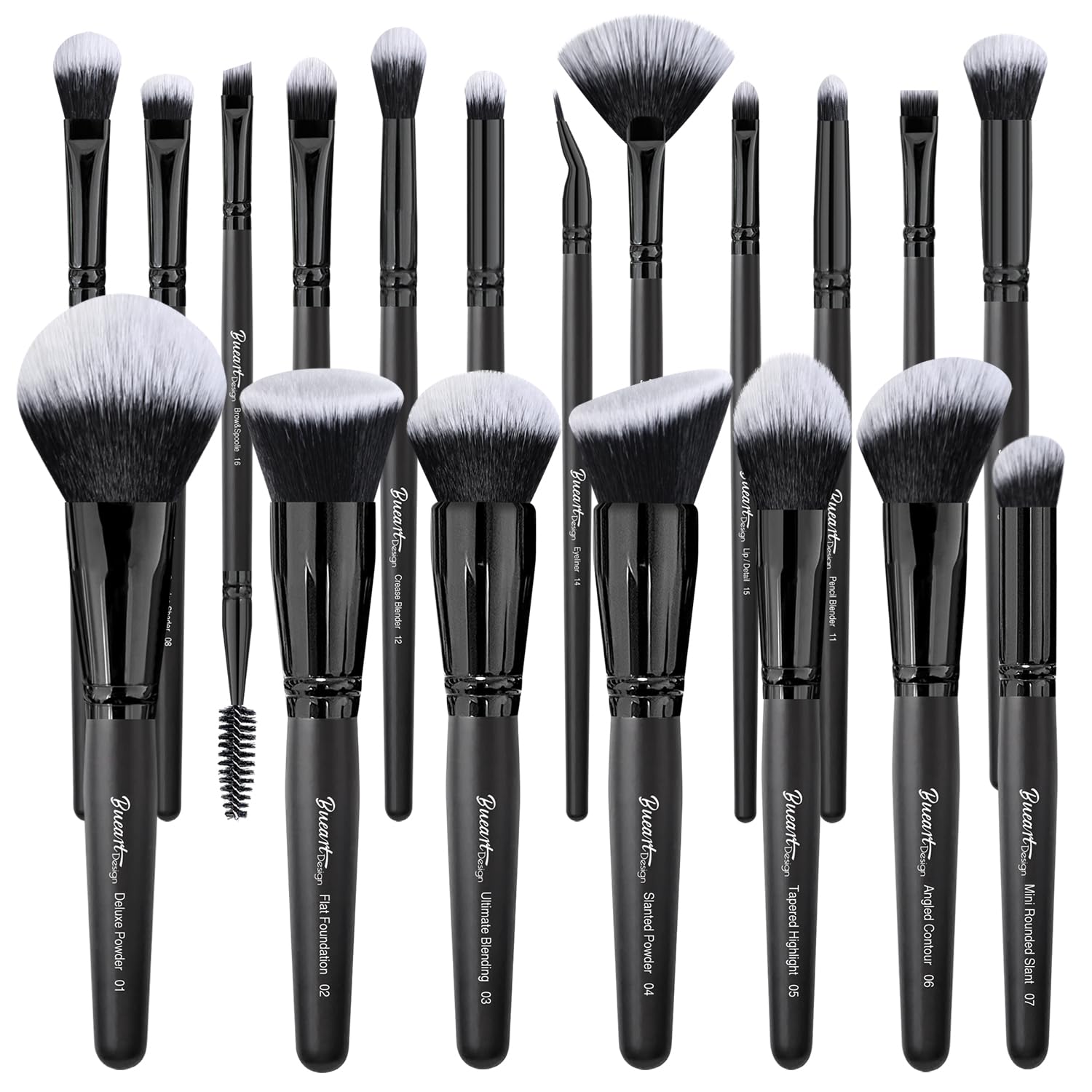 19Pcs ULTRA SOFT Black labeled DENSE HAIR Makeup Brushes set Contains large powder Flat Foundation Ultimate Blending Make up Brush set Blush Face Brush Concealers contour Eyeshadow 19Pcs ULTRA SOFT Black labeled DENSE HAIR Makeup Brushes set Contains large powder Flat Foundation Ultimate Blending Make up Brush set Blush Face Brush Concealers contour Eyeshadow