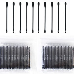 300Packs Disposable Double-Headed Comedones Extractor Plastic Blackhead Remover Black Pimple Popper Tool Acne Removal Stick Cotton Swab Beauty Tool