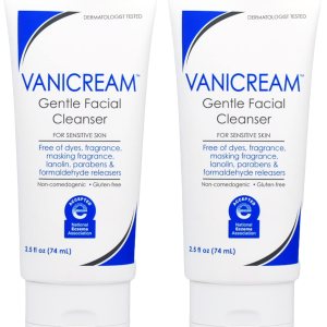 Vanicream Gentle Facial Cleanser, Travel Size, for Sensitive Skin – 2.5 fl (Pack of 2)