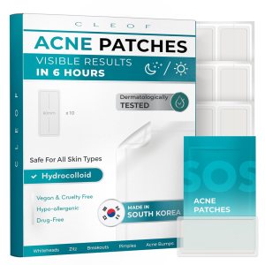 Hydrocolloid Pimple Patches (Made in Korea) FSA/HSA Eligible, Vegan, Hypoallergenic, Cruelty-Free | Acne Stickers, Overnight Treatment – for Zits, Spots, Pimples, Whiteheads (10 Count, XL Patches)