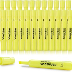 Highlighters Bulk, 24 Pack Tank Style Highlighters Set, Fluorescent Yellow, Chisel Tip Highlighter Markers Bulk for Kid and Adult Coloring, Highlighting as School Supplies