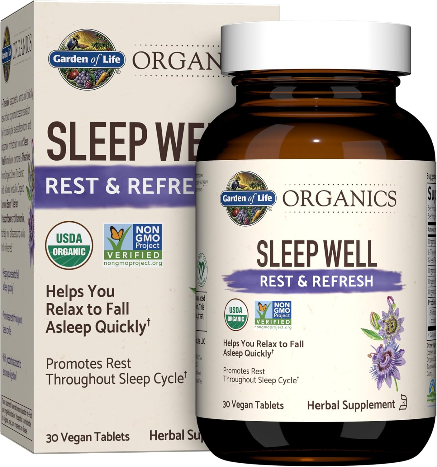 Garden of Life Organics Sleep Well Rest & Refresh 30 Tablets, Lemon Balm, Green Tea Extract L-Theanine, Valerian Root, Chamomile, Probiotics-Organic Non-GMO Vegan Gluten Free Herbal Supplement Garden of Life Organics Sleep Well Rest & Refresh 30 Tablets, Lemon Balm, Green Tea Extract L-Theanine, Valerian Root, Chamomile, Probiotics-Organic Non-GMO Vegan Gluten Free Herbal Supplement