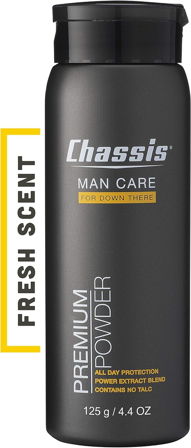 Chassis Premium Body Powder for Men, Anti-Chafing Deodorant Powder, Friction Defense for Balls, Groin, Private Parts and Butt, Natural Ingredients, Talcum Powder Alternative, Original Fresh Scent Chassis Premium Body Powder for Men, Anti-Chafing Deodorant Powder, Friction Defense for Balls, Groin, Private Parts and Butt, Natural Ingredients, Talcum Powder Alternative, Original Fresh Scent