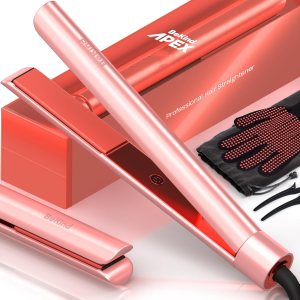 Bekind Apex 2-in-1 Hair Straightener Flat Iron | 1“ 450°F Straightener and Curler for All Hairstyles | UltraSmooth Tech | 15s Fast Heating & Temp Memory | Gift Set for Girls Women (Apex Peach)