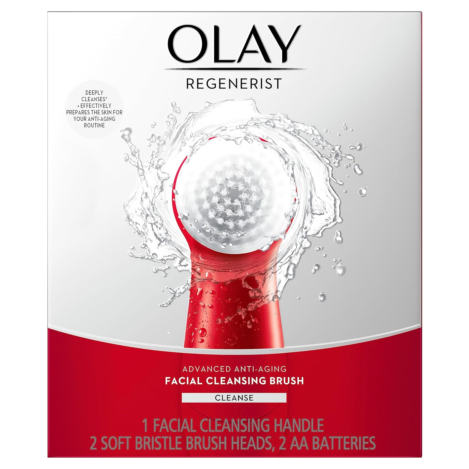 Olay Facial Cleansing Brush Regenerist, Face Exfoliator with 2 Brush Heads Olay Facial Cleansing Brush Regenerist, Face Exfoliator with 2 Brush Heads