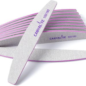 Canvalite 10 PCS Nail File Professional Nail Files Reusable Double Sided Emery Board(100/180 Grit) Nail Styling Tools for Home and Salon Use Christmas Gifts for Women