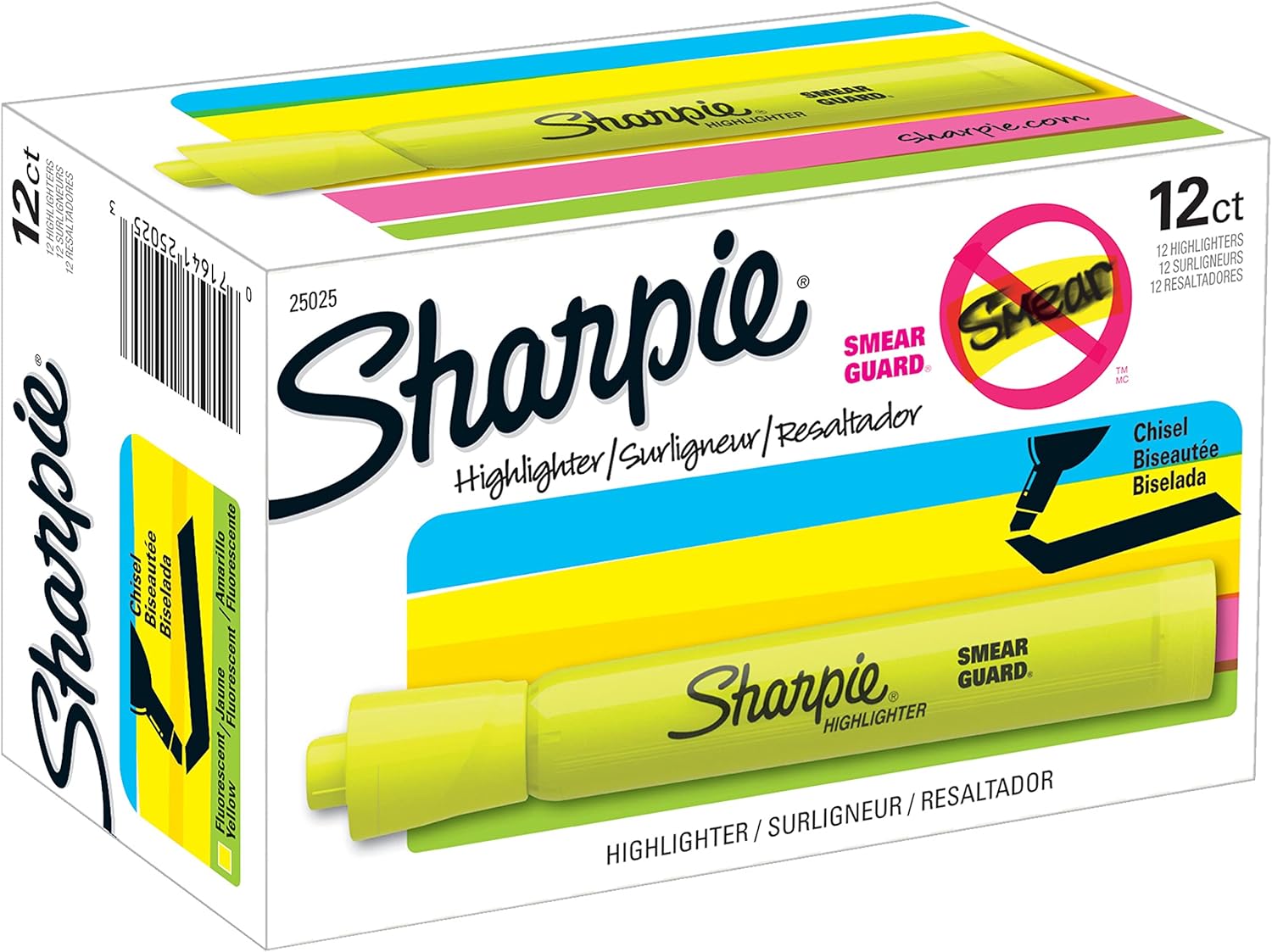 Sharpie Tank Highlighters, Chisel Tip, Fluorescent Yellow, 12 Count Sharpie Tank Highlighters, Chisel Tip, Fluorescent Yellow, 12 Count