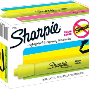 Sharpie Tank Highlighters, Chisel Tip, Fluorescent Yellow, 12 Count