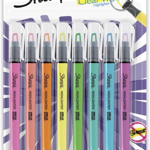 Sharpie Clear View Highlighter Sticks, Chisel Tip, Assorted Fluorescent, 8 Count