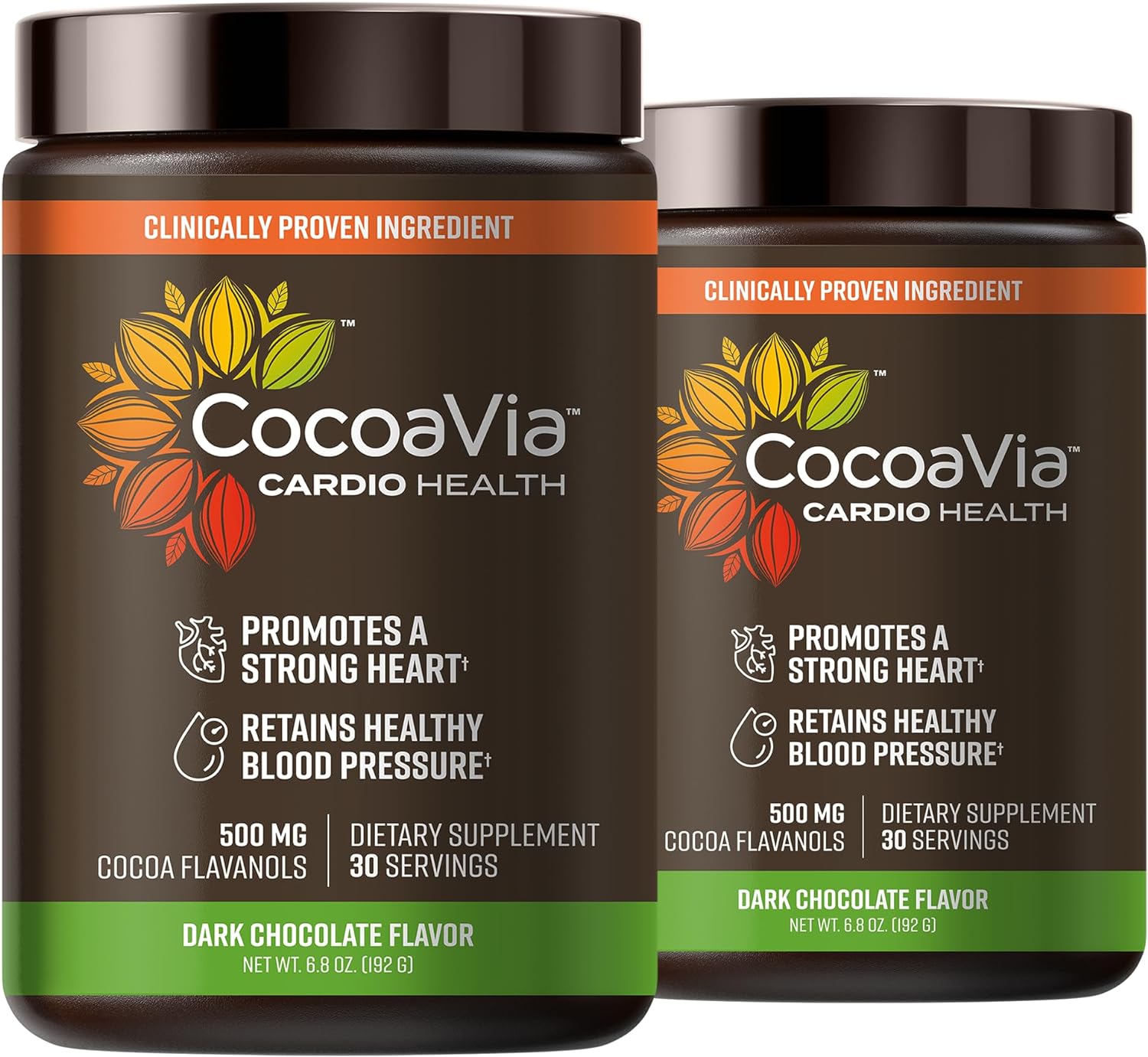 CocoaVia Cardio Health Cocoa Powder, 60 Servings, 500mg Cocoa Flavanols, Support Heart Health, Boost Nitric Oxide, Improve Circulation, Energy, Preworkout, Vegan, Dark Chocolate Cacao CocoaVia Cardio Health Cocoa Powder, 60 Servings, 500mg Cocoa Flavanols, Support Heart Health, Boost Nitric Oxide, Improve Circulation, Energy, Preworkout, Vegan, Dark Chocolate Cacao