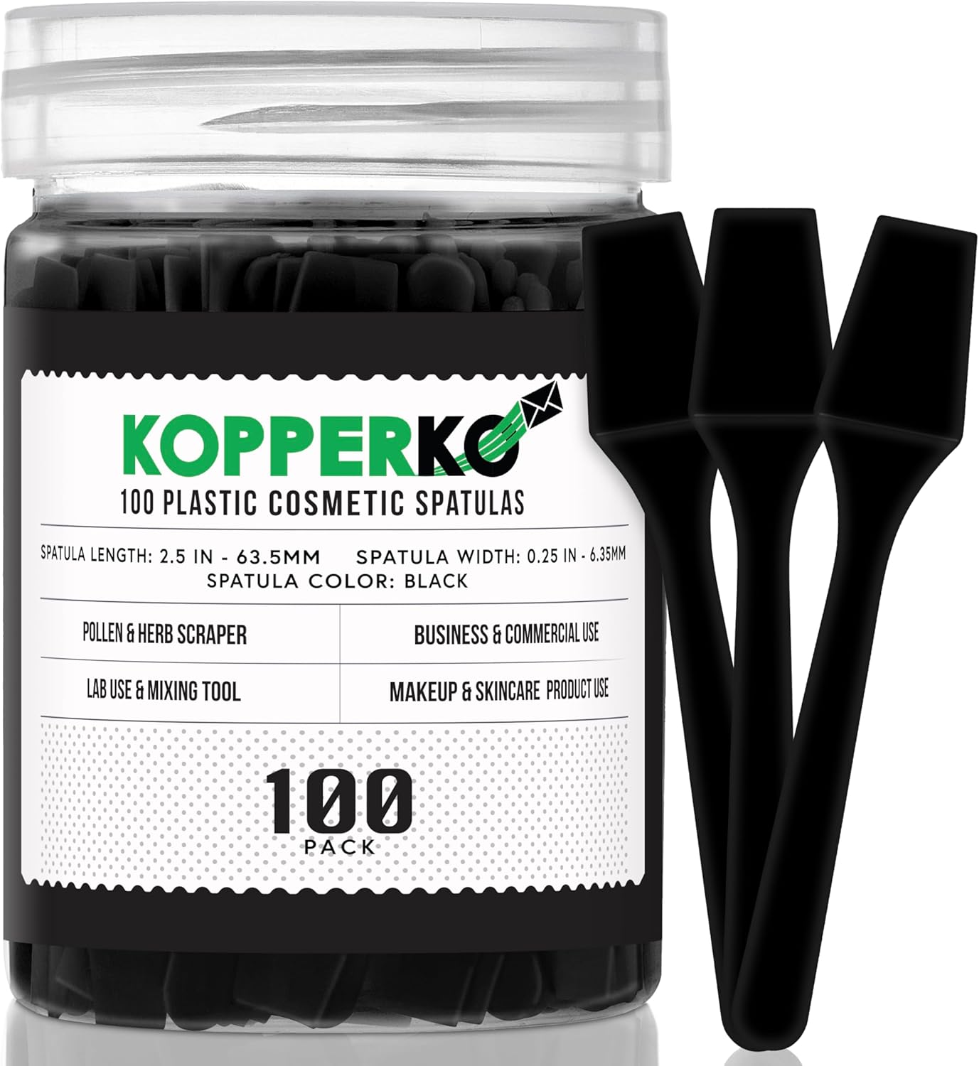 100 Pack 2.5 Inch Cosmetic Spatulas – Small Plastic Spatula for Cosmetics, Creams, & Crafts | Makeup Spatula or Multipurpose Mini Applicator for Mixing, Skincare, or Scraping Jars | Black 100 Pack 2.5 Inch Cosmetic Spatulas – Small Plastic Spatula for Cosmetics, Creams, & Crafts | Makeup Spatula or Multipurpose Mini Applicator for Mixing, Skincare, or Scraping Jars | Black